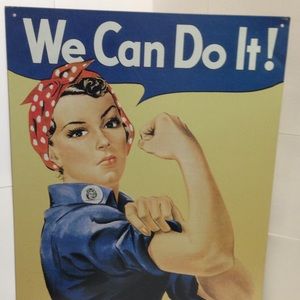 We Can Do It Rosie Riveter Metal Tin Wall Art